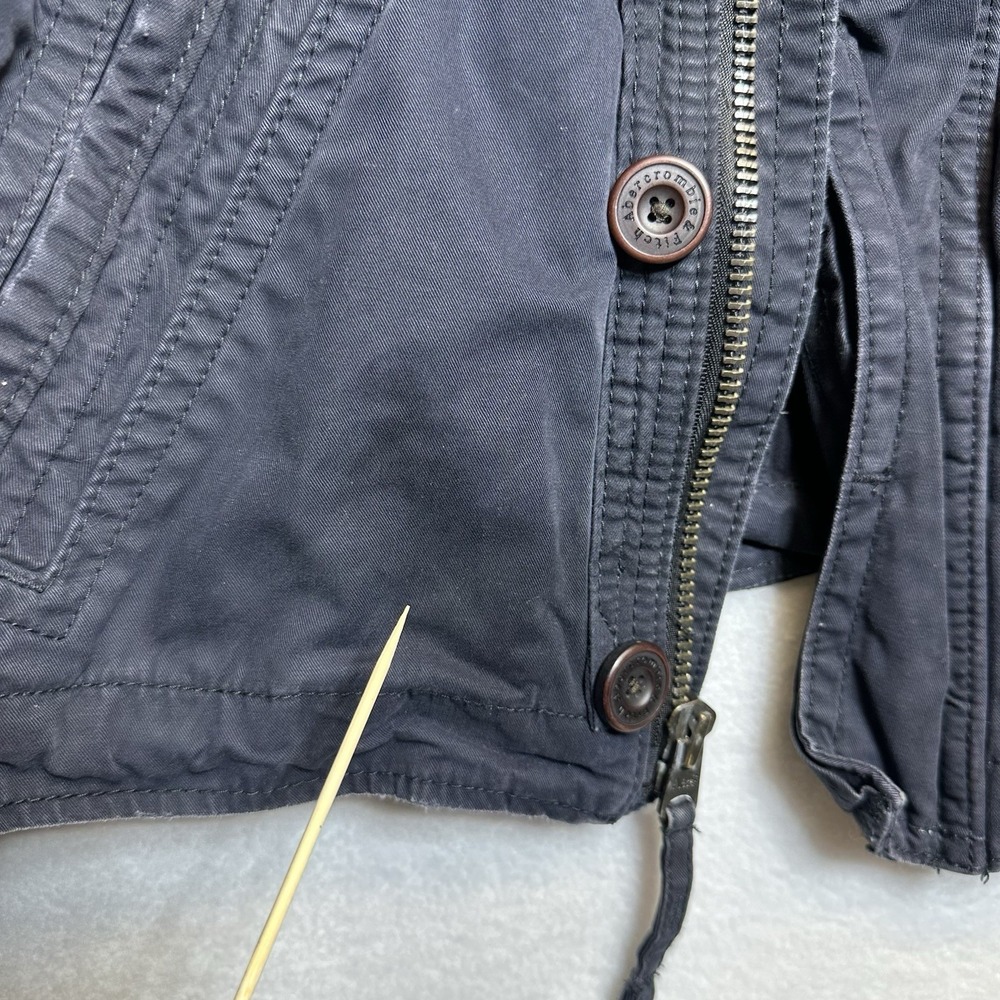Abercrombie & Fitch Y2K Sentinel Jacket M Navy Blue Military Field Utility - Picture 13 of 14